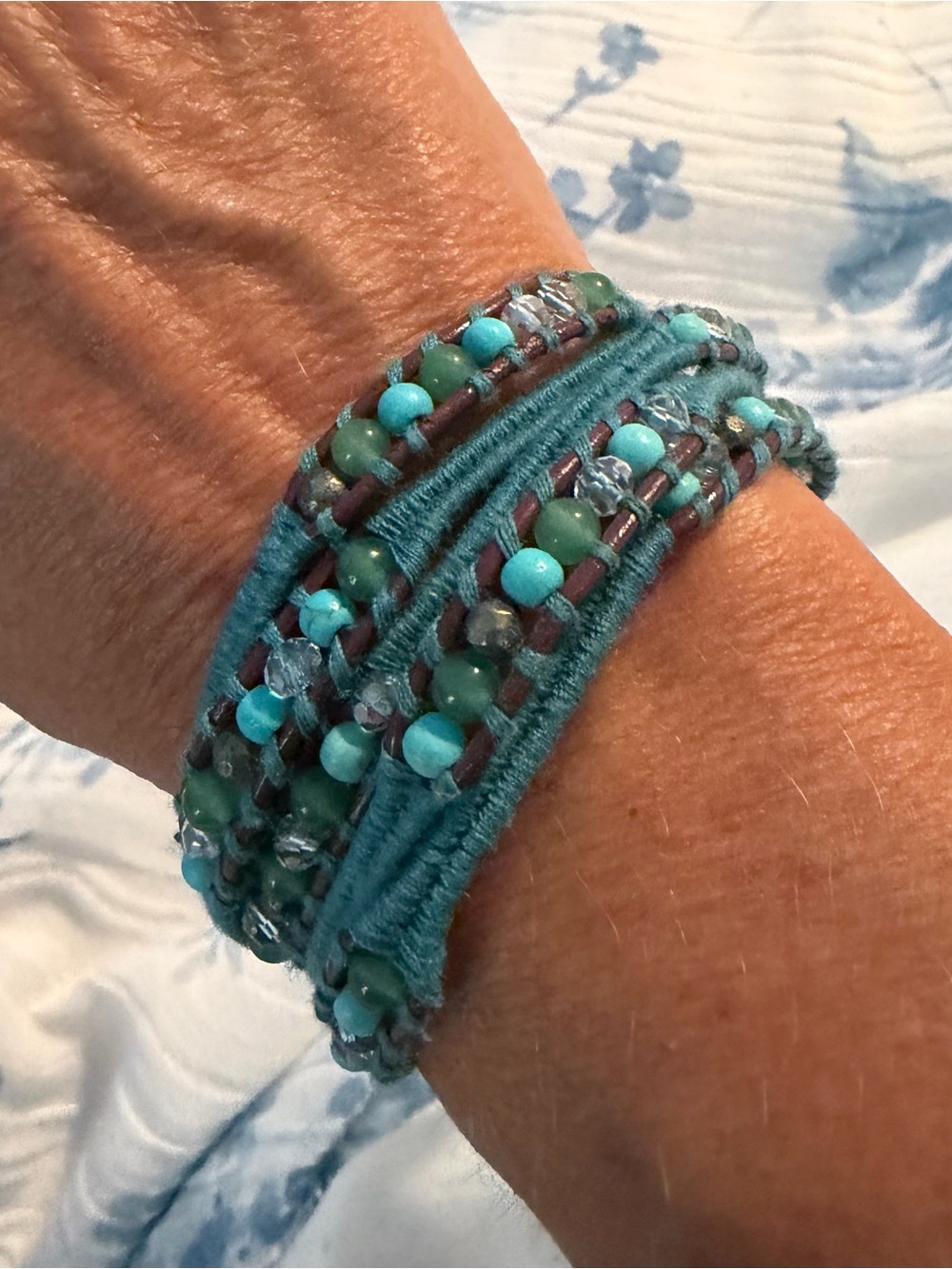 Turquoise Beaded Wrap Bracelet - Women Jewelry
